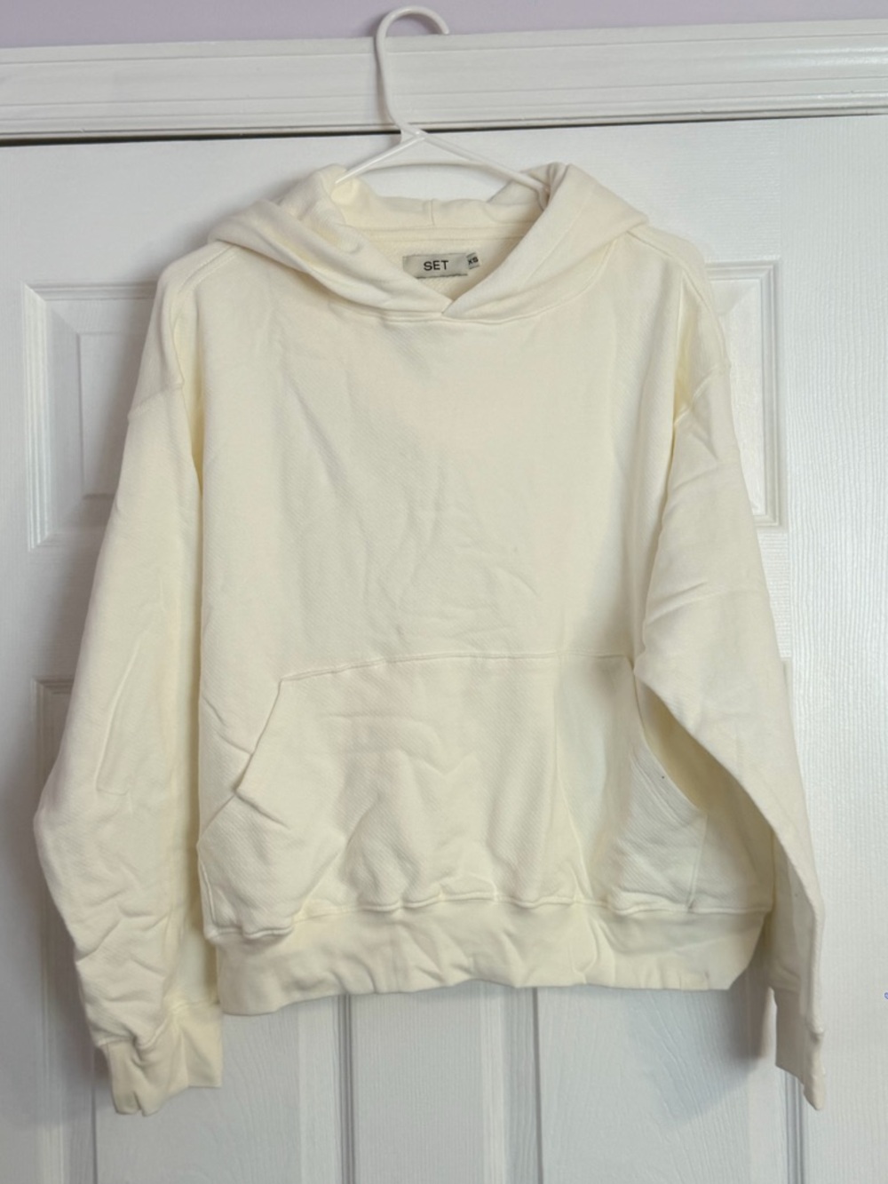 Set active white Lightweight Hoodie with Kangaroo Pocket